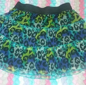 4/$25 PIPER TURQUOISE BLUE RUFFLED CHEETAH SKORT